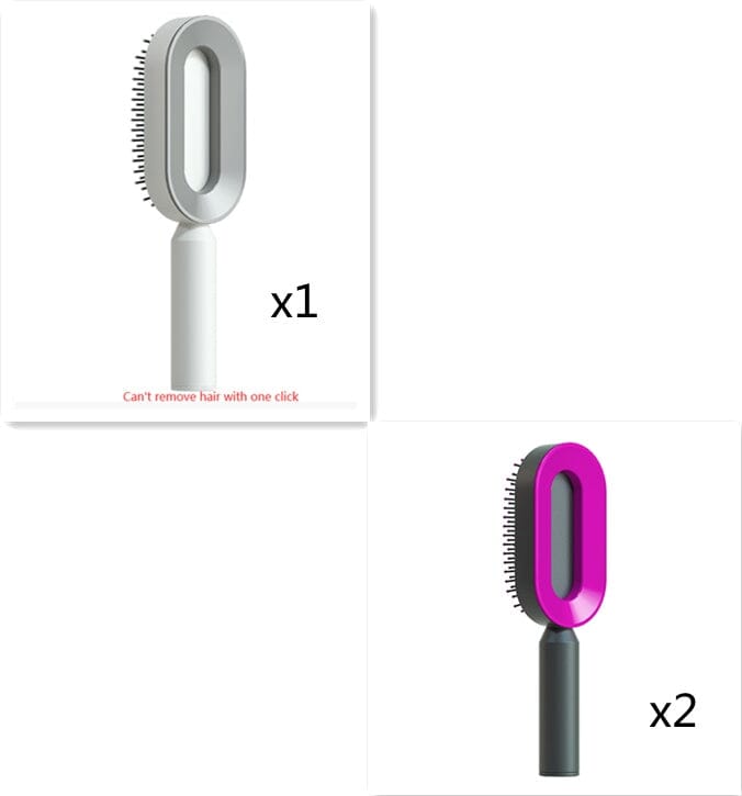 Self Cleaning Hair Brush For Women One-key Cleaning Hair Loss Airbag Massage Scalp Comb Anti-Static Hairbrush 0 Manwatstore