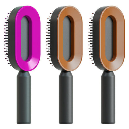 Self Cleaning Hair Brush For Women One-key Cleaning Hair Loss Airbag Massage Scalp Comb Anti-Static Hairbrush 0 Manwatstore
