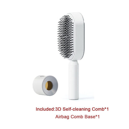 Self Cleaning Hair Brush For Women One-key Cleaning Hair Loss Airbag Massage Scalp Comb Anti-Static Hairbrush 0 Manwatstore