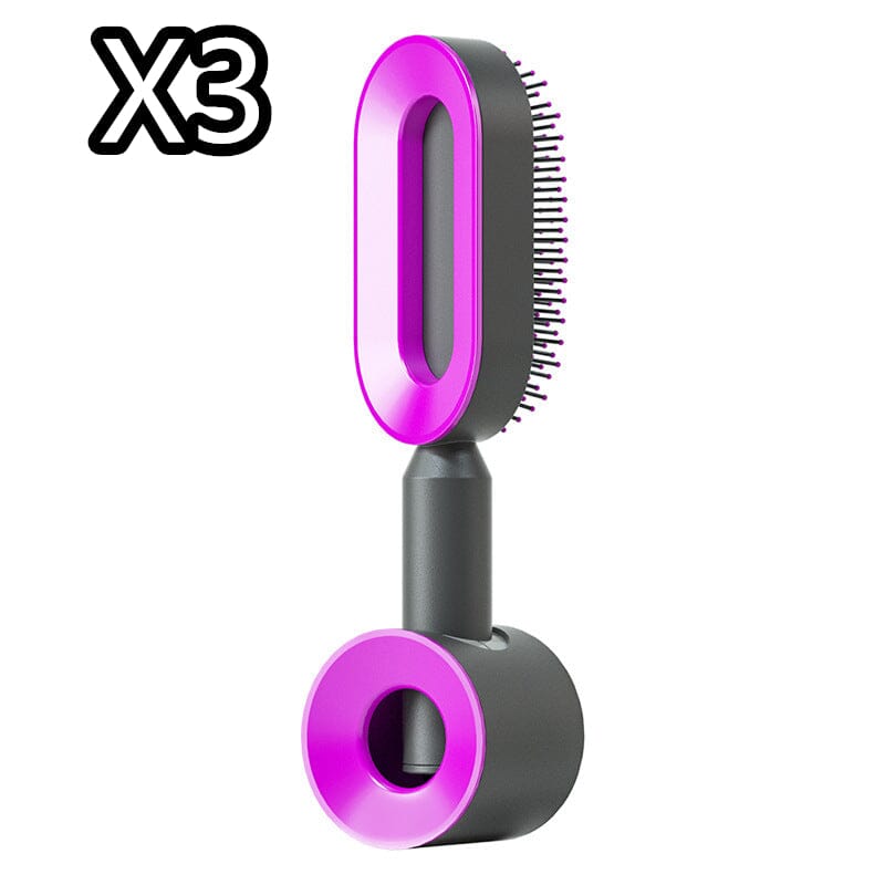Self Cleaning Hair Brush For Women One-key Cleaning Hair Loss Airbag Massage Scalp Comb Anti-Static Hairbrush 0 Manwatstore