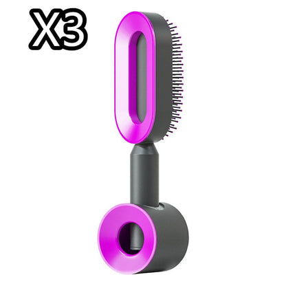 Self Cleaning Hair Brush For Women One-key Cleaning Hair Loss Airbag Massage Scalp Comb Anti-Static Hairbrush 0 Manwatstore