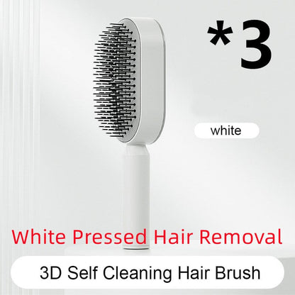 Self Cleaning Hair Brush For Women One-key Cleaning Hair Loss Airbag Massage Scalp Comb Anti-Static Hairbrush 0 Manwatstore
