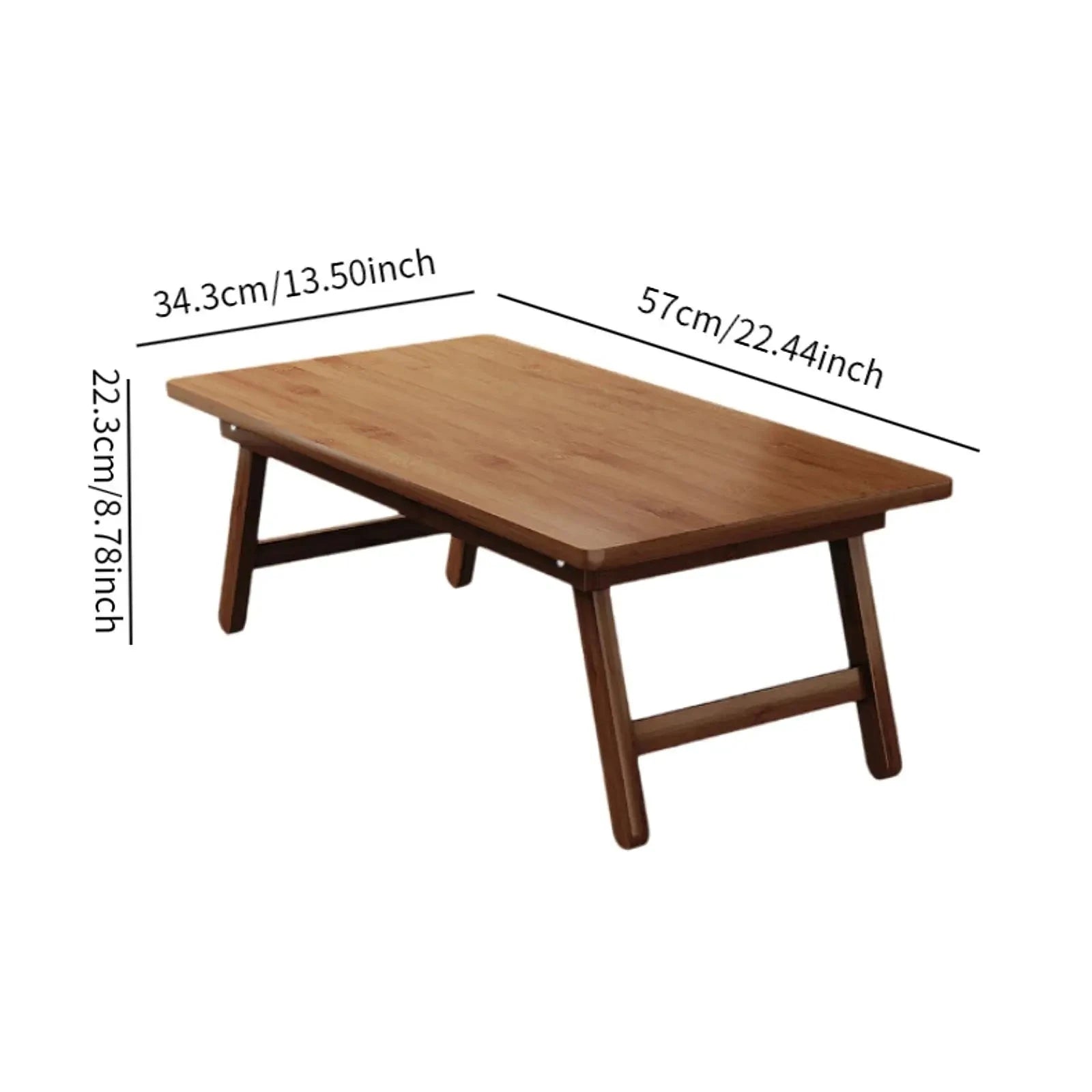 Side Table Wooden Floor Table Folding Coffee Tea Table Modern Accent Table for Living Room Bedroom Balcony Home Office Furniture Manwatstore
