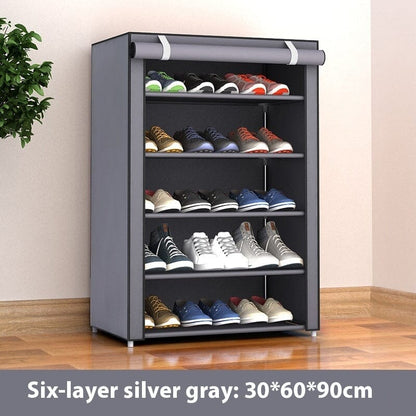 Simple Shoe Rack Multi-layer Steel Pipe Assembly Dustproof Shoe Cabinet 0 Manwatstore