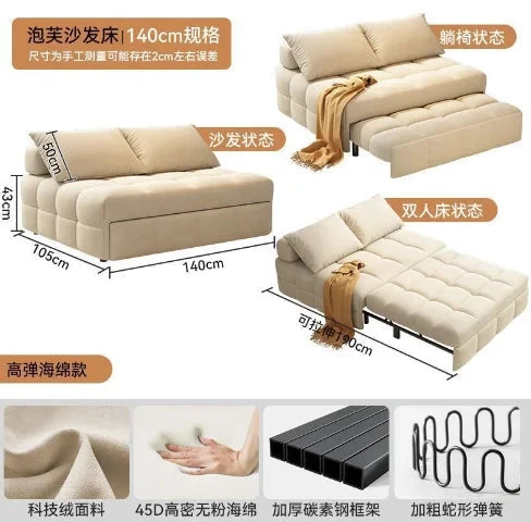 Single folding sofa bed Living room multifunctional retractable study balcony multifunctional bed Manwatstore