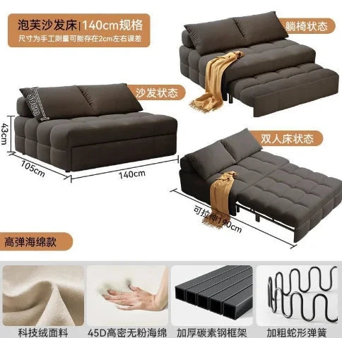 Single folding sofa bed Living room multifunctional retractable study balcony multifunctional bed Manwatstore