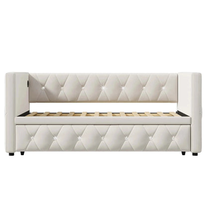 Single Upholstered Sofa Bed with Storage – 3FT Daybed Frame (No Mattress) Manwatstore