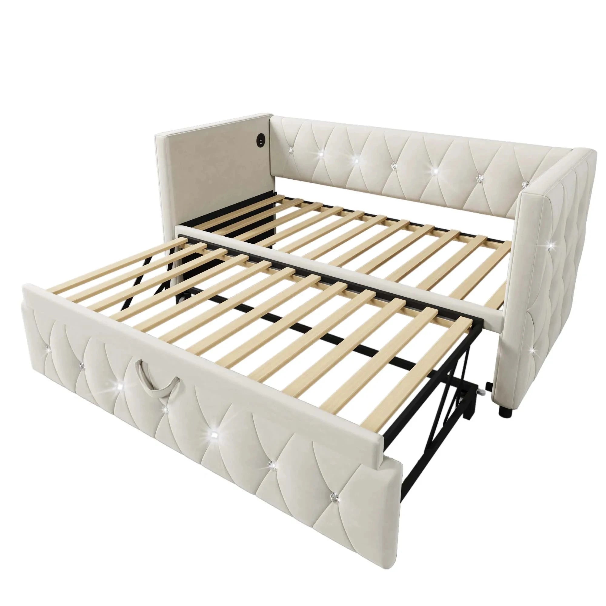 Single Upholstered Sofa Bed with Storage – 3FT Daybed Frame (No Mattress) Manwatstore