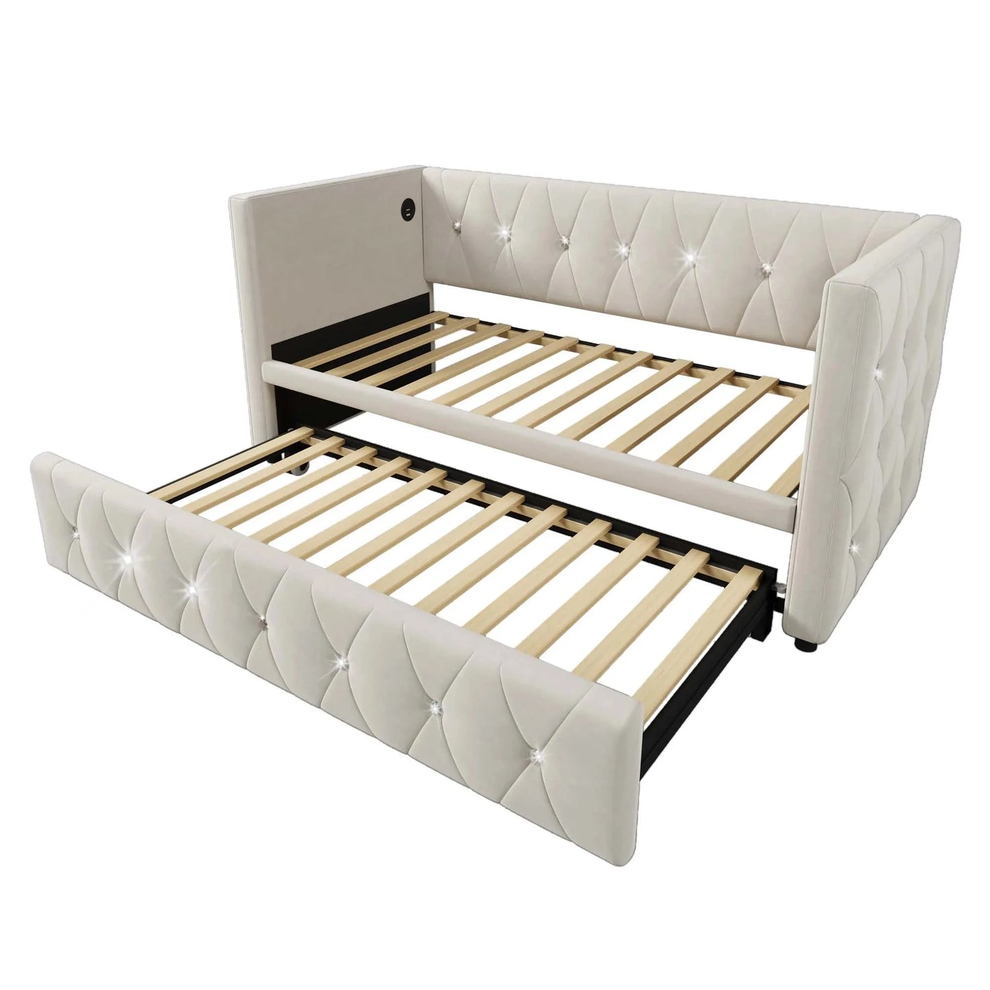 Single Upholstered Sofa Bed with Storage – 3FT Daybed Frame (No Mattress) Manwatstore