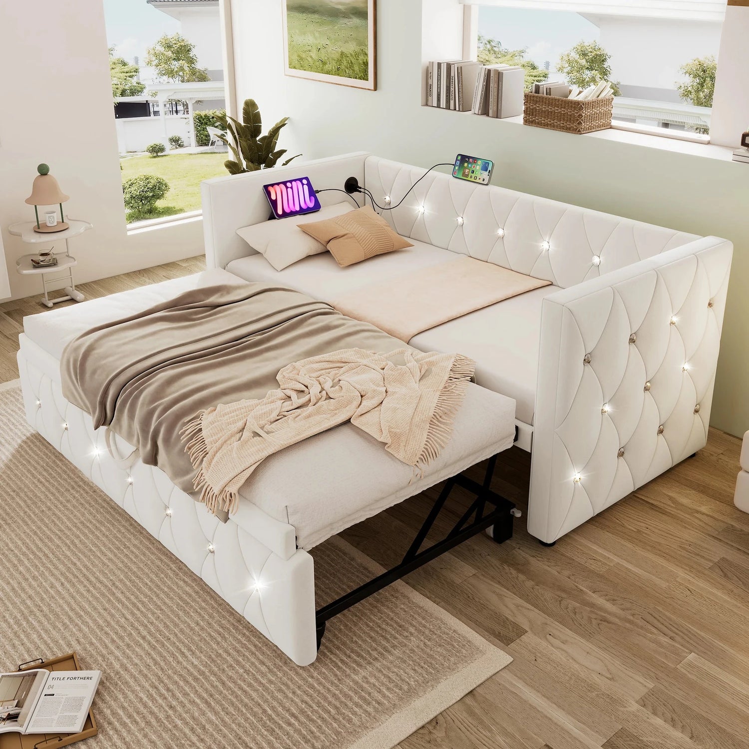 Single Upholstered Sofa Bed with Storage – 3FT Daybed Frame (No Mattress) Manwatstore