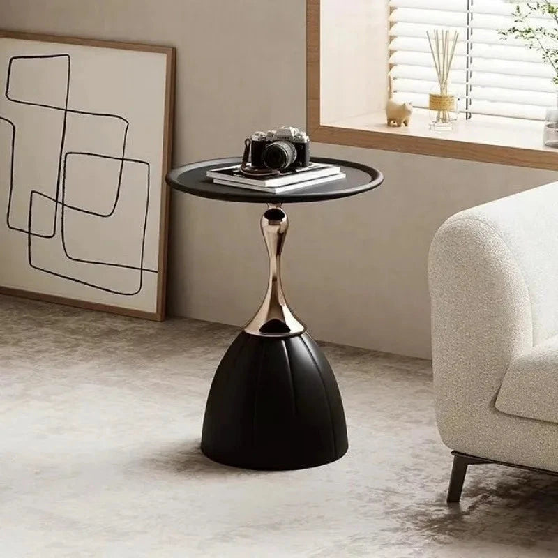 small apartment European wrought iron corner table balcony mobile coffee table bedroom bedside small round table sofa edge table Manwatstore