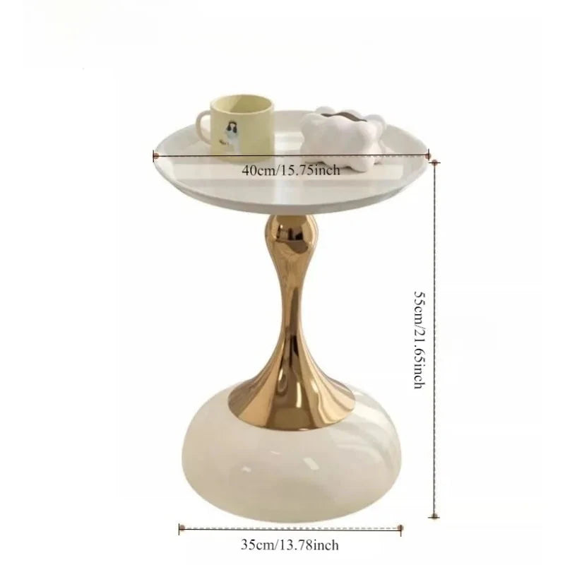 small apartment European wrought iron corner table balcony mobile coffee table bedroom bedside small round table sofa edge table Manwatstore