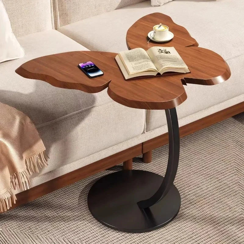 small apartment European wrought iron corner table balcony mobile coffee table bedroom bedside small round table sofa edge table Manwatstore