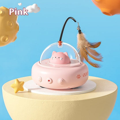 Smart Teaser Cat Toy Electric UFO Cat Teaser Stick With Bell Training Pet Toys Replaceable Feather Interactive Cat Supplies Pet Supplies Pets Products 0 Manwatstore