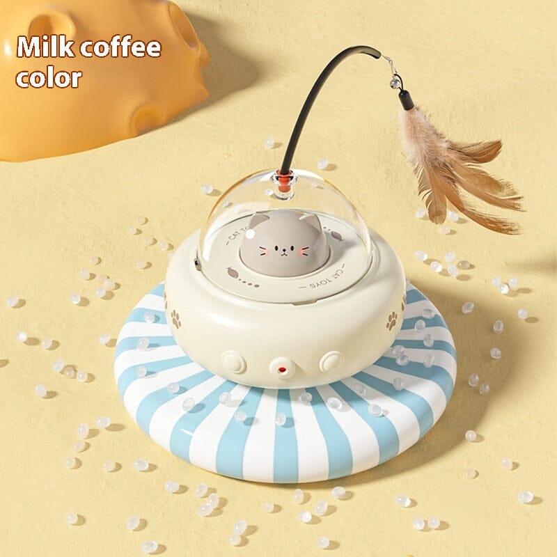 Smart Teaser Cat Toy Electric UFO Cat Teaser Stick With Bell Training Pet Toys Replaceable Feather Interactive Cat Supplies Pet Supplies Pets Products 0 Manwatstore
