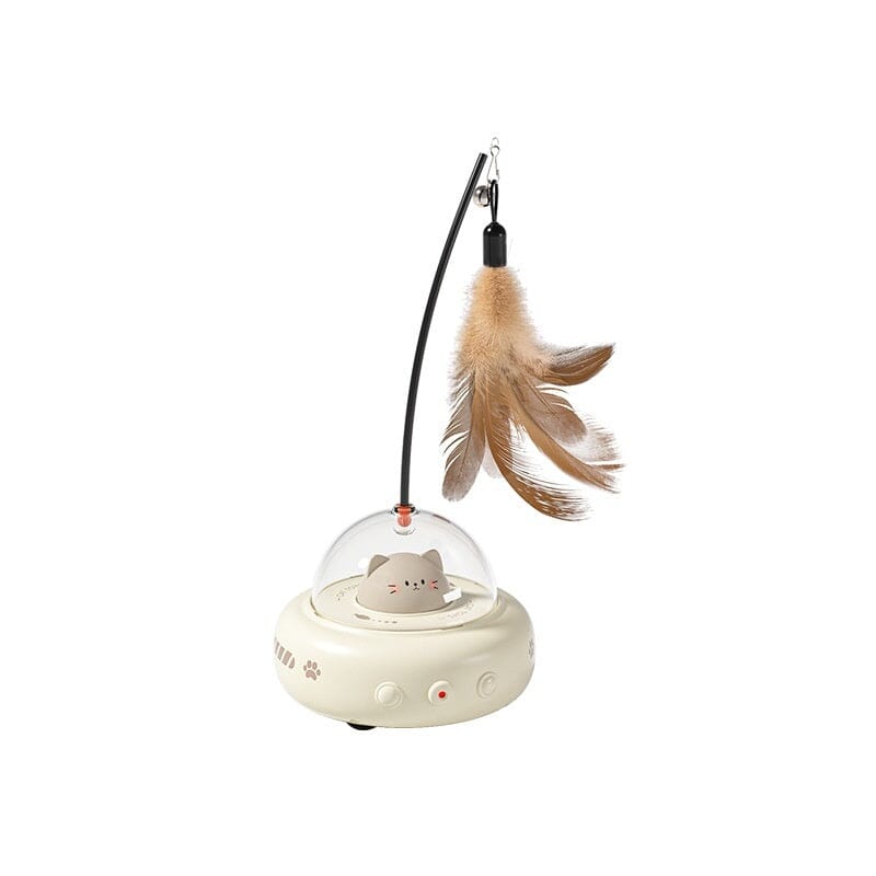 Smart Teaser Cat Toy Electric UFO Cat Teaser Stick With Bell Training Pet Toys Replaceable Feather Interactive Cat Supplies Pet Supplies Pets Products 0 Manwatstore