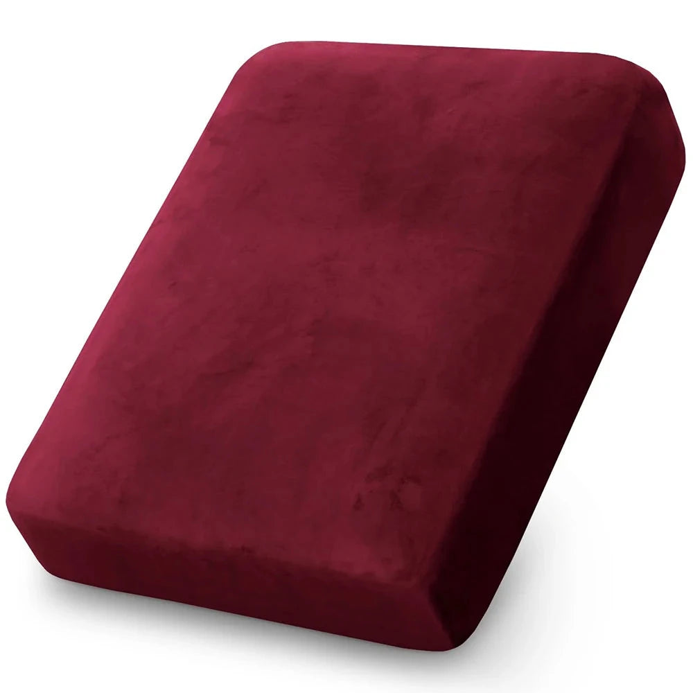 Soft Velvet Sofa Covers Elastic Couch Slipcovers Luxury Plain Living Room Chaise Lounge Case Pet-Friendly Removable Warm Manwatstore