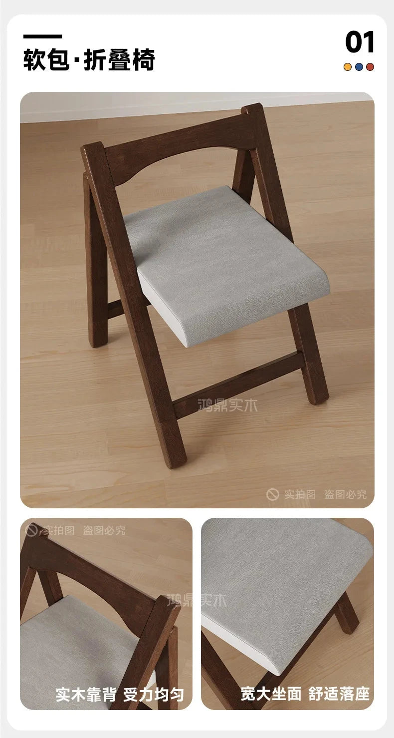 Solid Wood Foldable Dining Table for Small Apartment Outdoor Camping Food Table Easy Hand-Scraped Mahjong Table Home Furniture Manwatstore