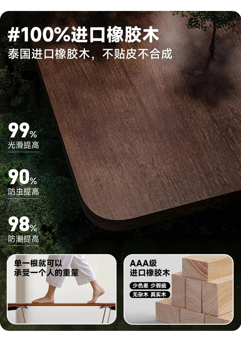 Solid Wood Foldable Dining Table for Small Apartment Outdoor Camping Food Table Easy Hand-Scraped Mahjong Table Home Furniture Manwatstore