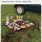 Solid Wood Foldable Dining Table for Small Apartment Outdoor Camping Food Table Easy Hand-Scraped Mahjong Table Home Furniture Manwatstore