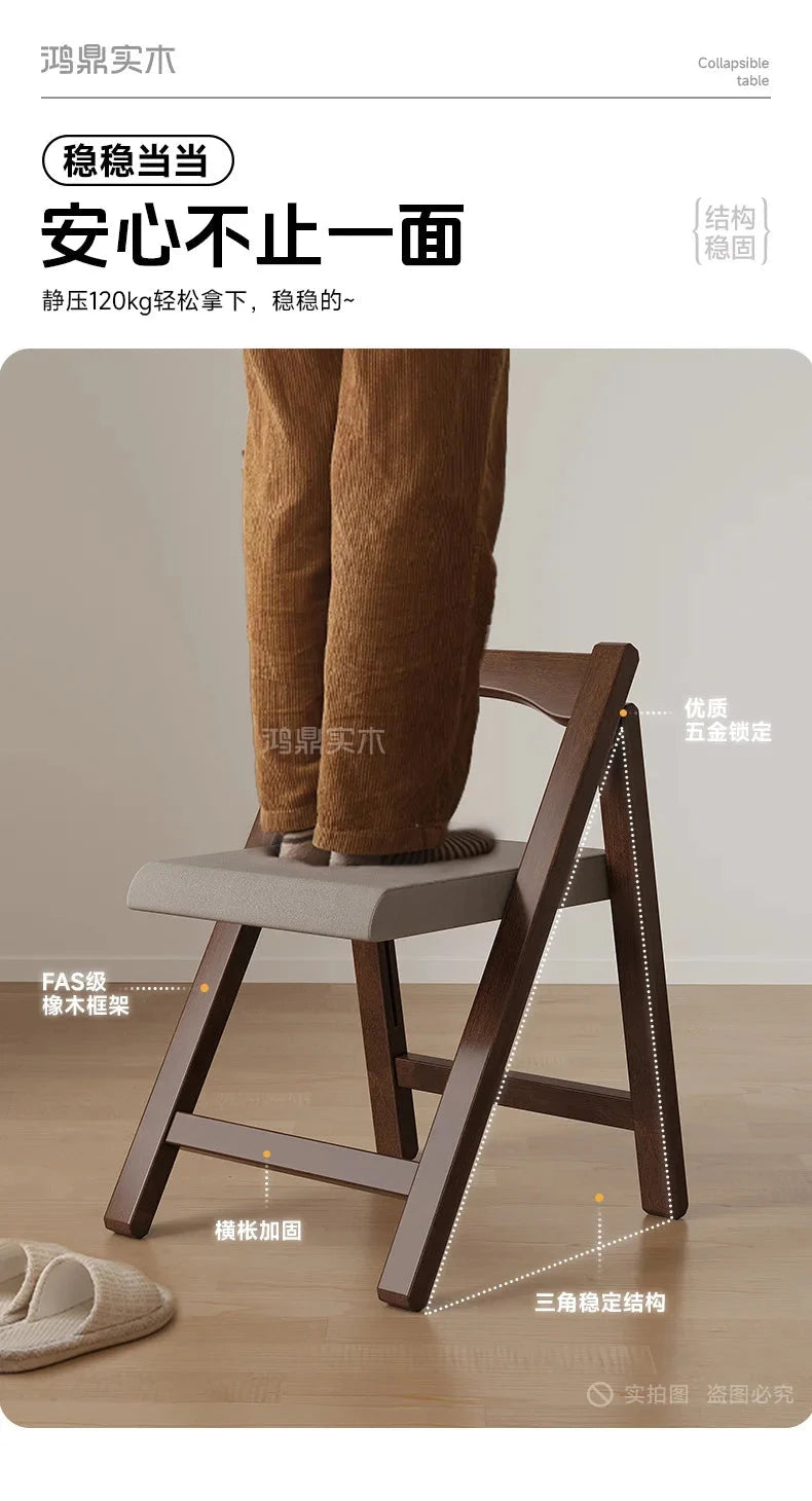 Solid Wood Foldable Dining Table for Small Apartment Outdoor Camping Food Table Easy Hand-Scraped Mahjong Table Home Furniture Manwatstore