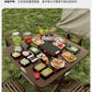 Solid Wood Foldable Dining Table for Small Apartment Outdoor Camping Food Table Easy Hand-Scraped Mahjong Table Home Furniture Manwatstore