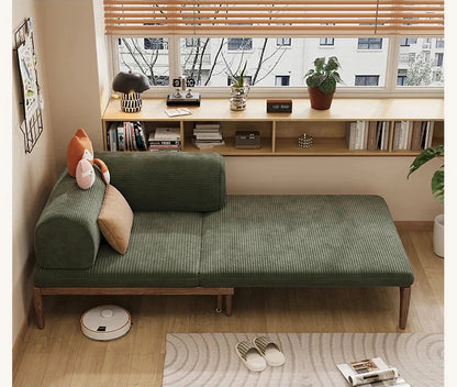 Solid Wood Folding Sofa Bed – Multifunctional Single Pull-Out Bed Manwatstore