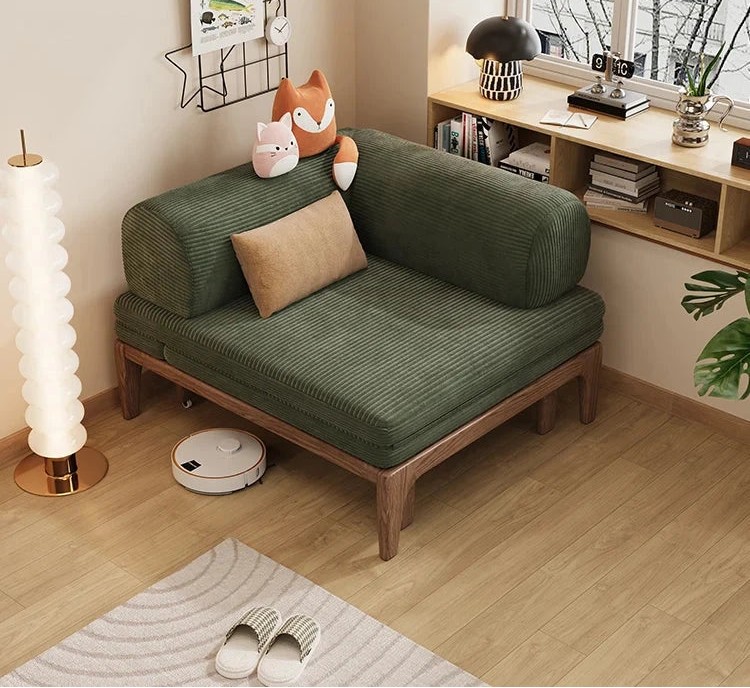 Solid Wood Folding Sofa Bed – Multifunctional Single Pull-Out Bed Manwatstore