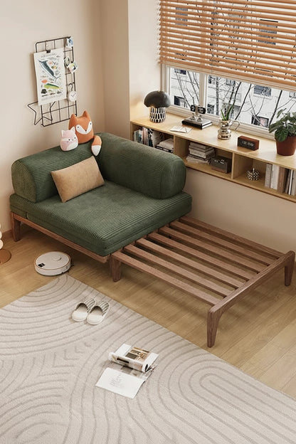 Solid Wood Folding Sofa Bed – Multifunctional Single Pull-Out Bed Manwatstore