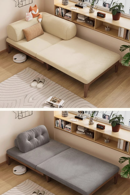 Solid Wood Folding Sofa Bed – Multifunctional Single Pull-Out Bed Manwatstore