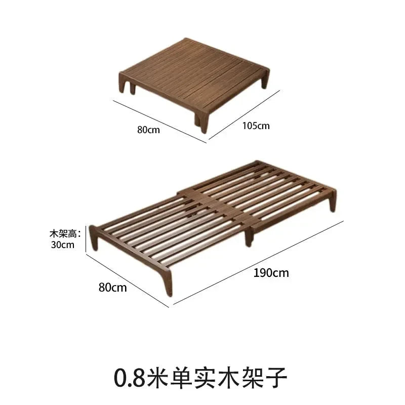 Solid Wood Folding Sofa Bed – Multifunctional Single Pull-Out Bed Manwatstore