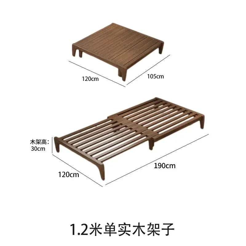Solid Wood Folding Sofa Bed – Multifunctional Single Pull-Out Bed Manwatstore