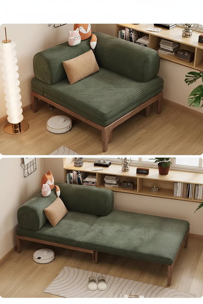 Solid Wood Folding Sofa Bed – Multifunctional Single Pull-Out Bed Manwatstore