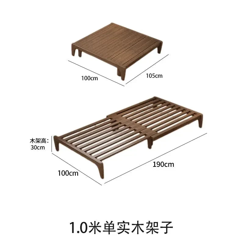 Solid Wood Folding Sofa Bed – Multifunctional Single Pull-Out Bed Manwatstore