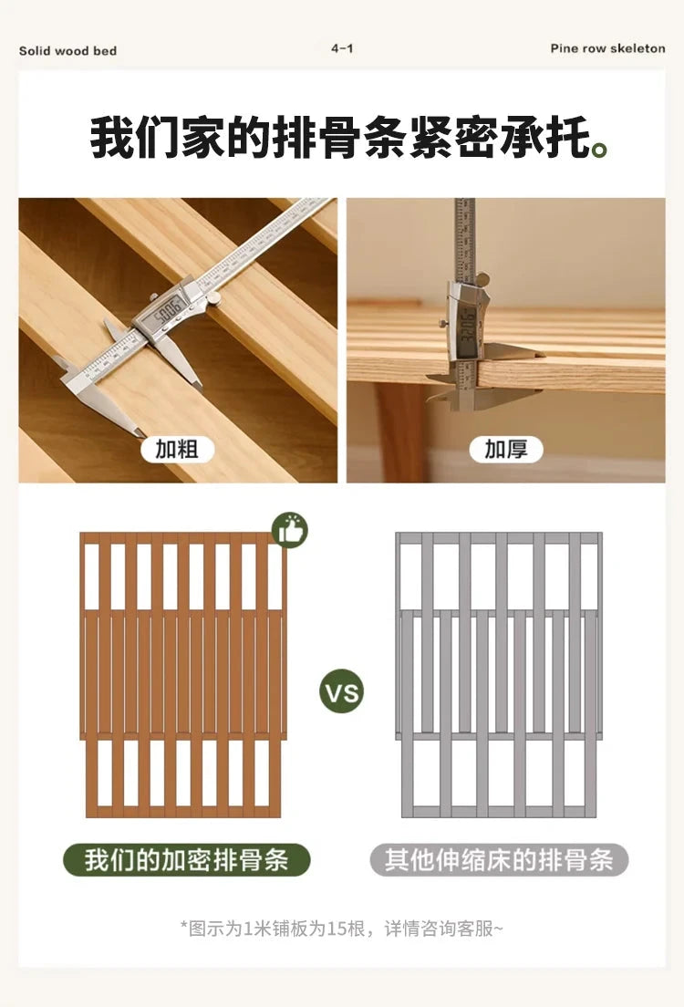 Solid Wood Folding Sofa Bed – Multifunctional Single Pull-Out Bed Manwatstore