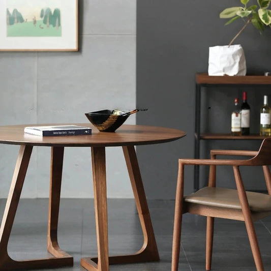 Solid Wood Household Round Dining Table, Simple and Modern Sales Office, Manwatstore