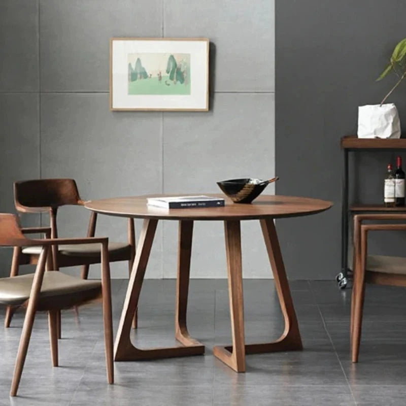 Solid Wood Household Round Dining Table, Simple and Modern Sales Office, Manwatstore