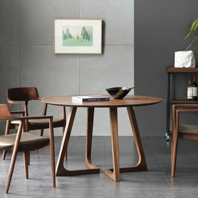 Solid Wood Household Round Dining Table, Simple and Modern Sales Office, Manwatstore