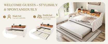 Space-Saving Velvet Sofa Bed 90×190 cm with Storage Manwatstore