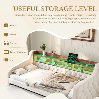 Space-Saving Velvet Sofa Bed 90×190 cm with Storage Manwatstore