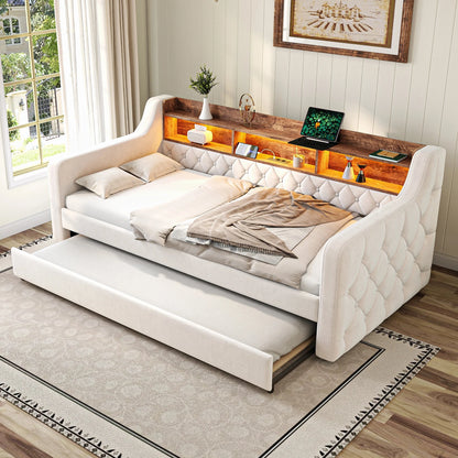 Space-Saving Velvet Sofa Bed 90×190 cm with Storage Manwatstore