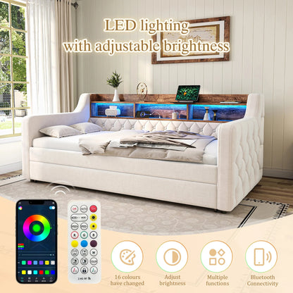 Space-Saving Velvet Sofa Bed 90×190 cm with Storage Manwatstore