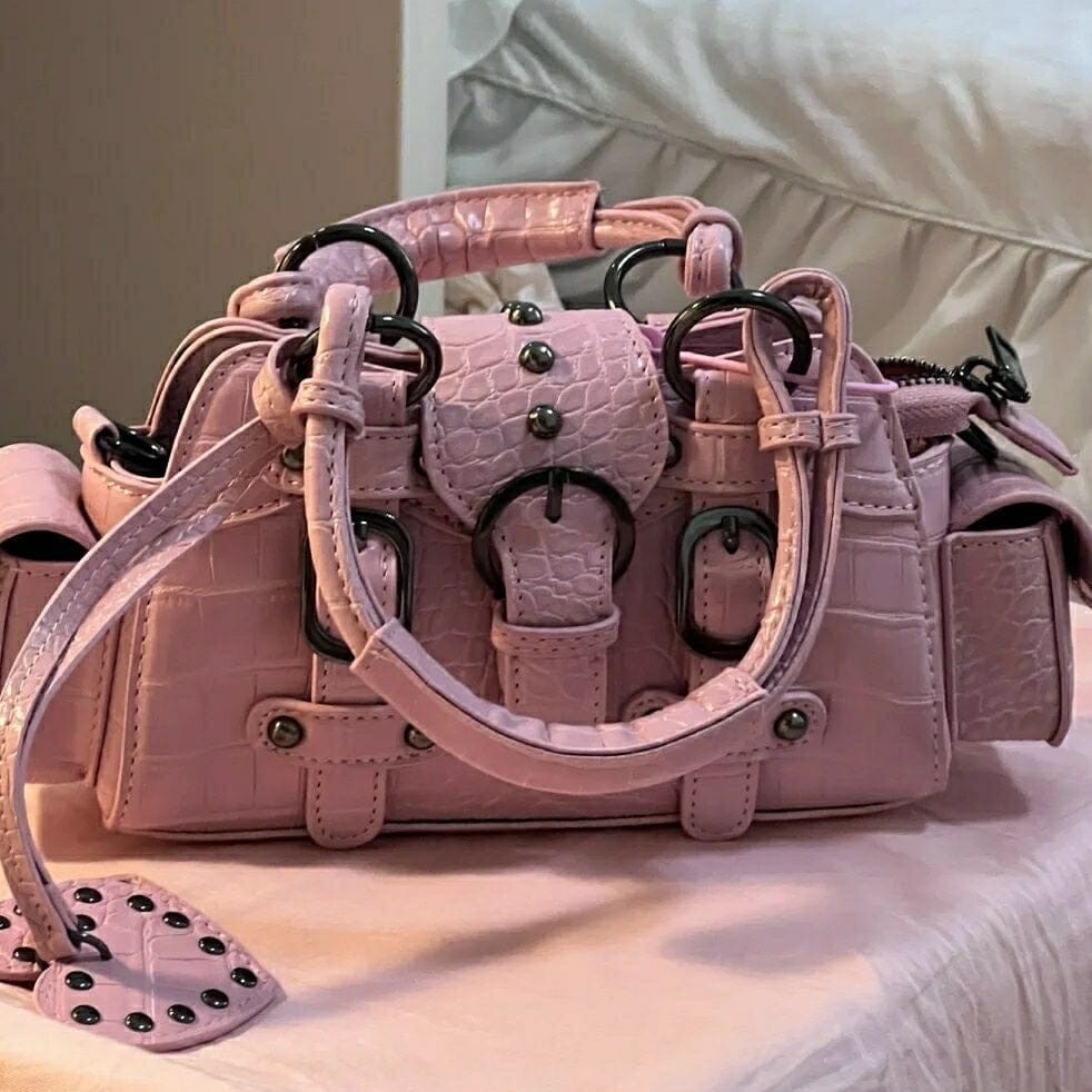 Square Rivet Hand-carrying Hand-carrying Crossbody Bag 0 Manwatstore