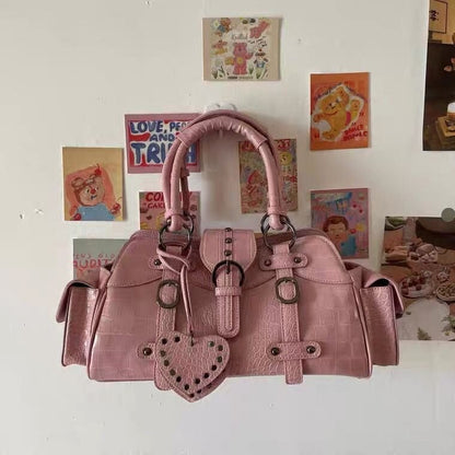 Square Rivet Hand-carrying Hand-carrying Crossbody Bag 0 Manwatstore