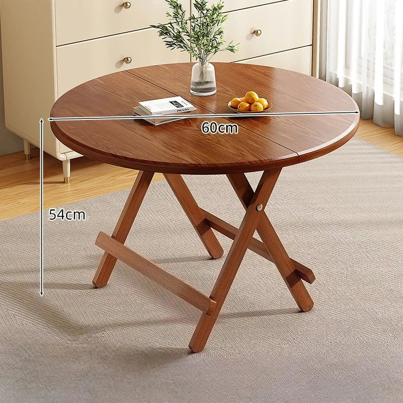 Sturdy Folding Dining Table - No Assembly Needed, Strong Stable Desk for Kitchen, Study & Office, round dining table,small table Manwatstore