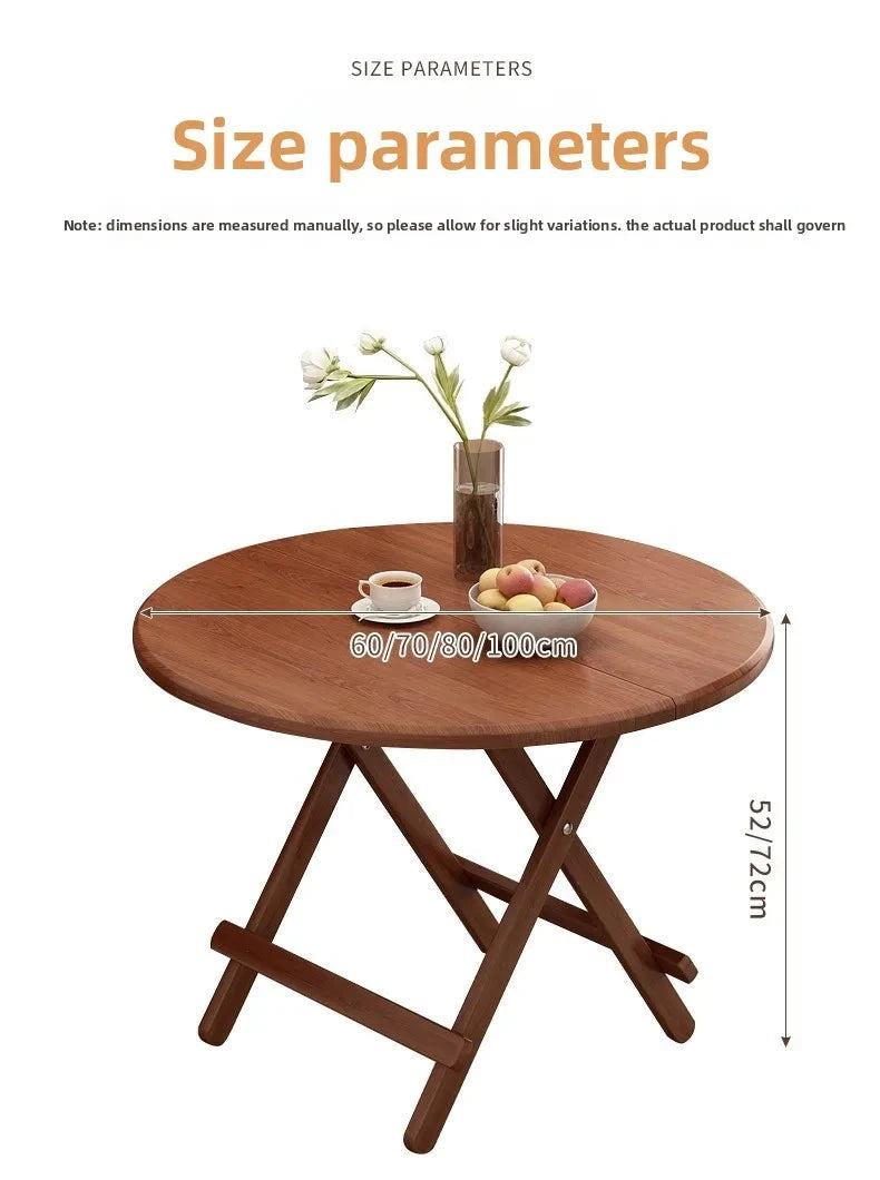 Sturdy Folding Dining Table - No Assembly Needed, Strong Stable Desk for Kitchen, Study & Office, round dining table,small table Manwatstore