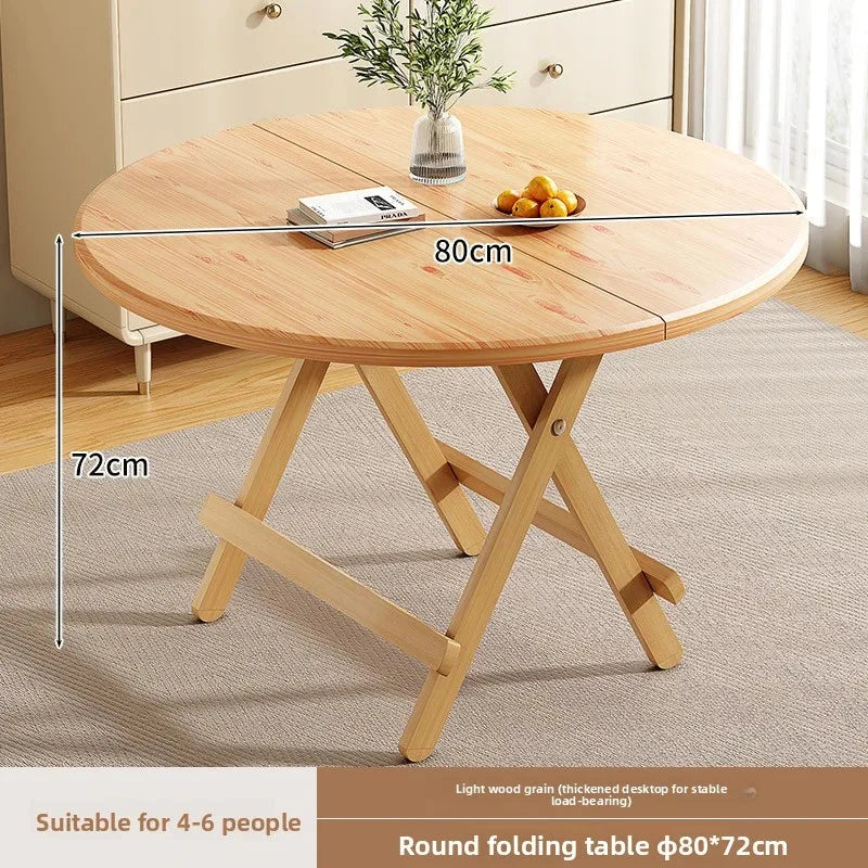 Sturdy Folding Dining Table - No Assembly Needed, Strong Stable Desk for Kitchen, Study & Office, round dining table,small table Manwatstore