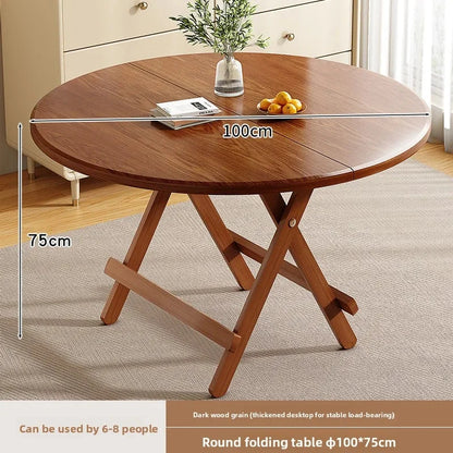 Sturdy Folding Dining Table - No Assembly Needed, Strong Stable Desk for Kitchen, Study & Office, round dining table,small table Manwatstore