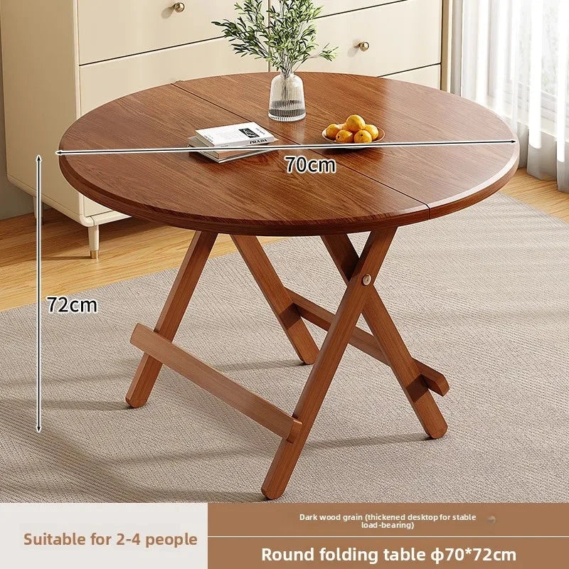 Sturdy Folding Dining Table - No Assembly Needed, Strong Stable Desk for Kitchen, Study & Office, round dining table,small table Manwatstore