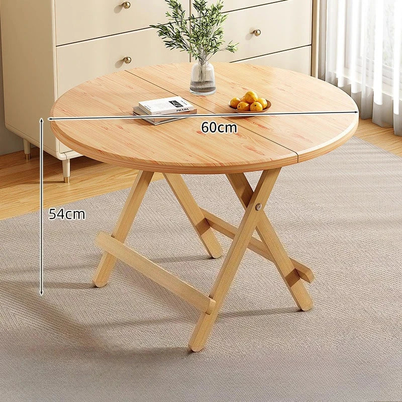 Sturdy Folding Dining Table - No Assembly Needed, Strong Stable Desk for Kitchen, Study & Office, round dining table,small table Manwatstore